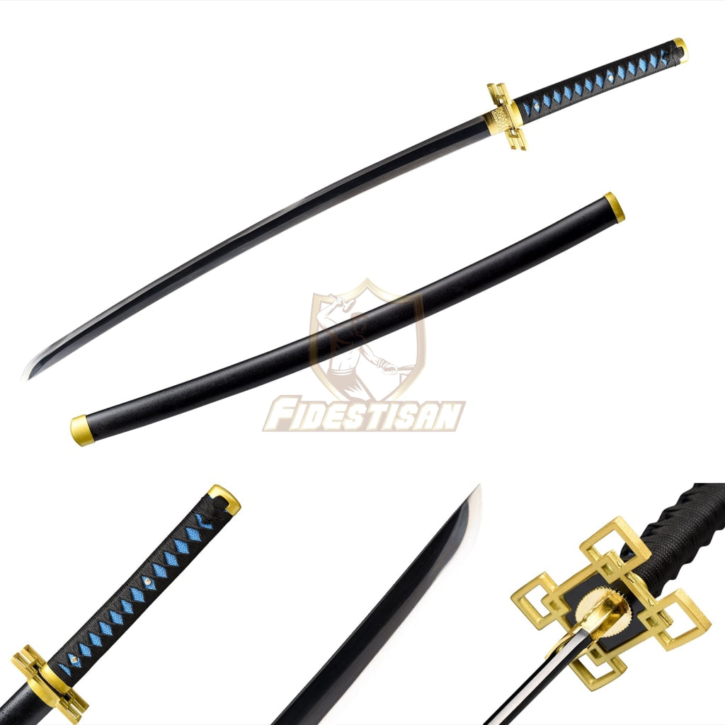 Khon310 Demon Slayer Kamado Tokitou Muichirou Nichirin Samurai Cosplay Golden 1095 High Carbon Steel