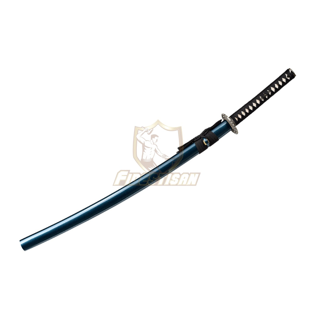 Klan238 Japanese Katana Samurai Sword 1060 Carbon Steel Oil Quenching Blue Blade 54Hrc Real Full