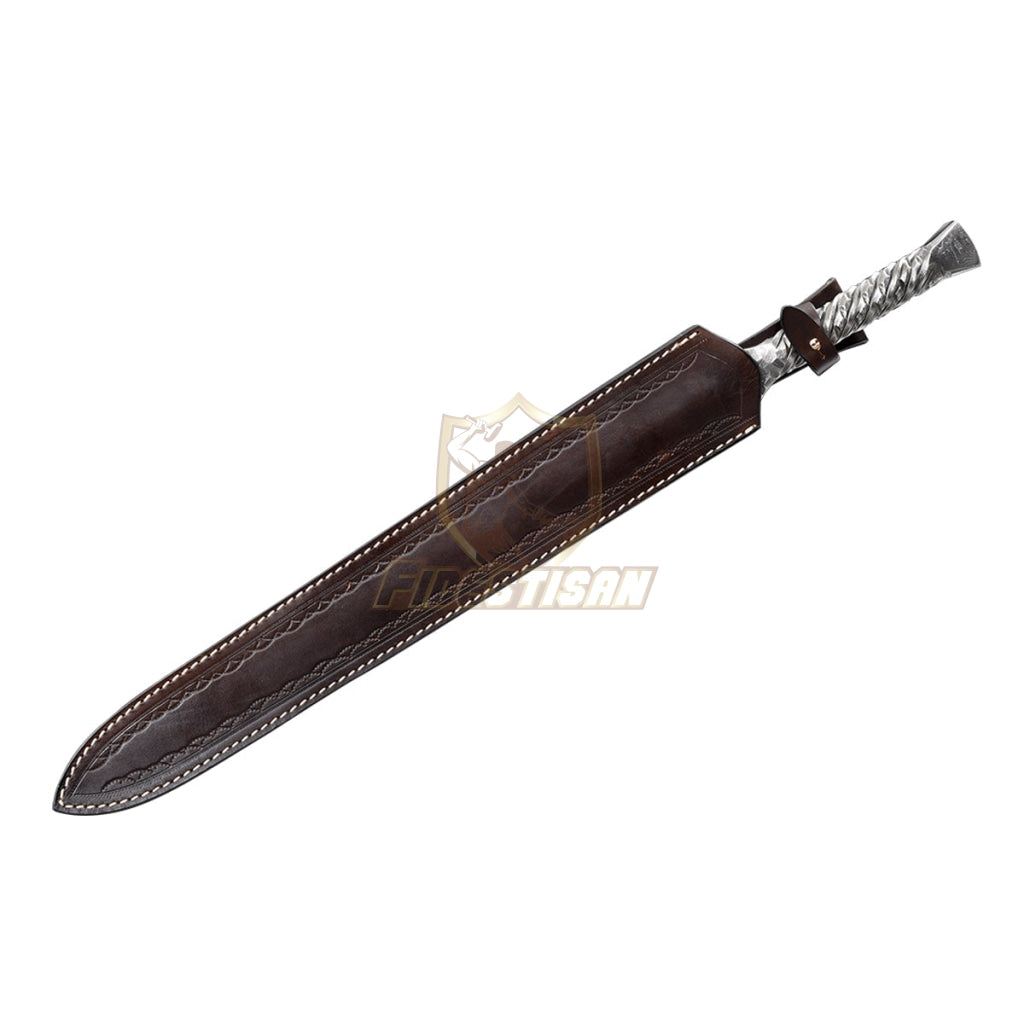 Modern Western Vikings Sword Integral Forging Damascus Steel Double-Edged Blade European 26Inch Full