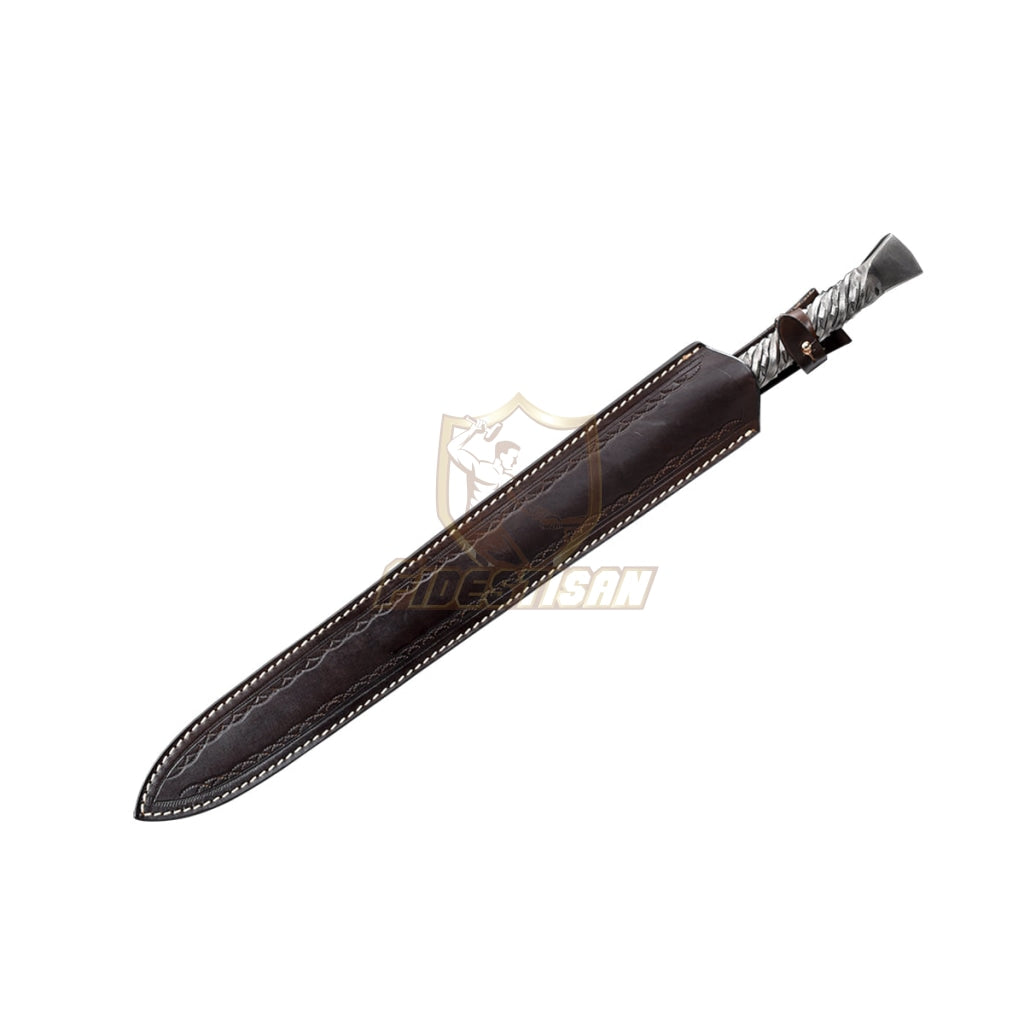 Modern Western Vikings Sword Integral Forging Damascus Steel Double-Edged Blade European 26Inch Full