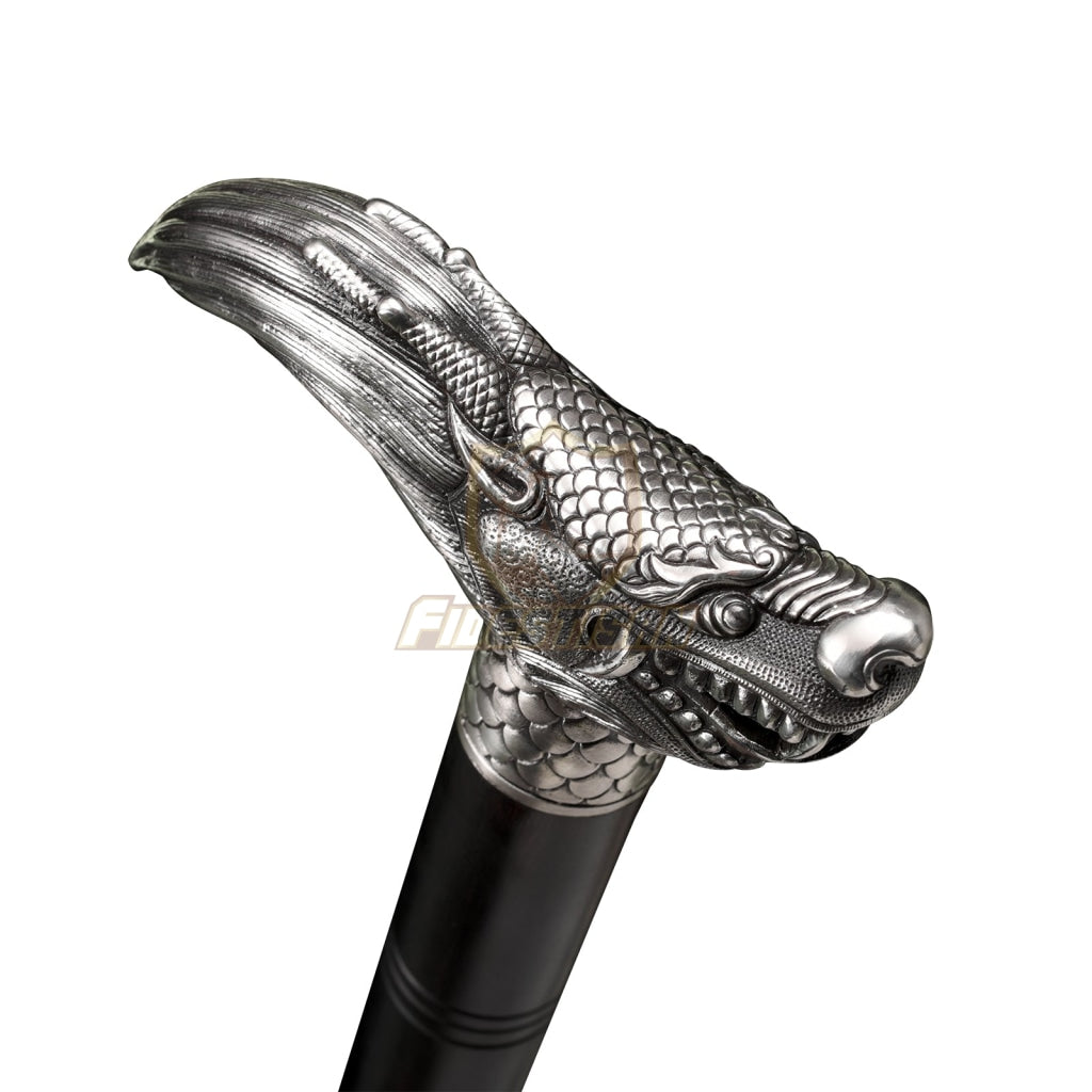 Opcn305 Dragon Theme 36Inch Walking Sticks Sword Damascus Steel Rosewood Carving Hand White Copper