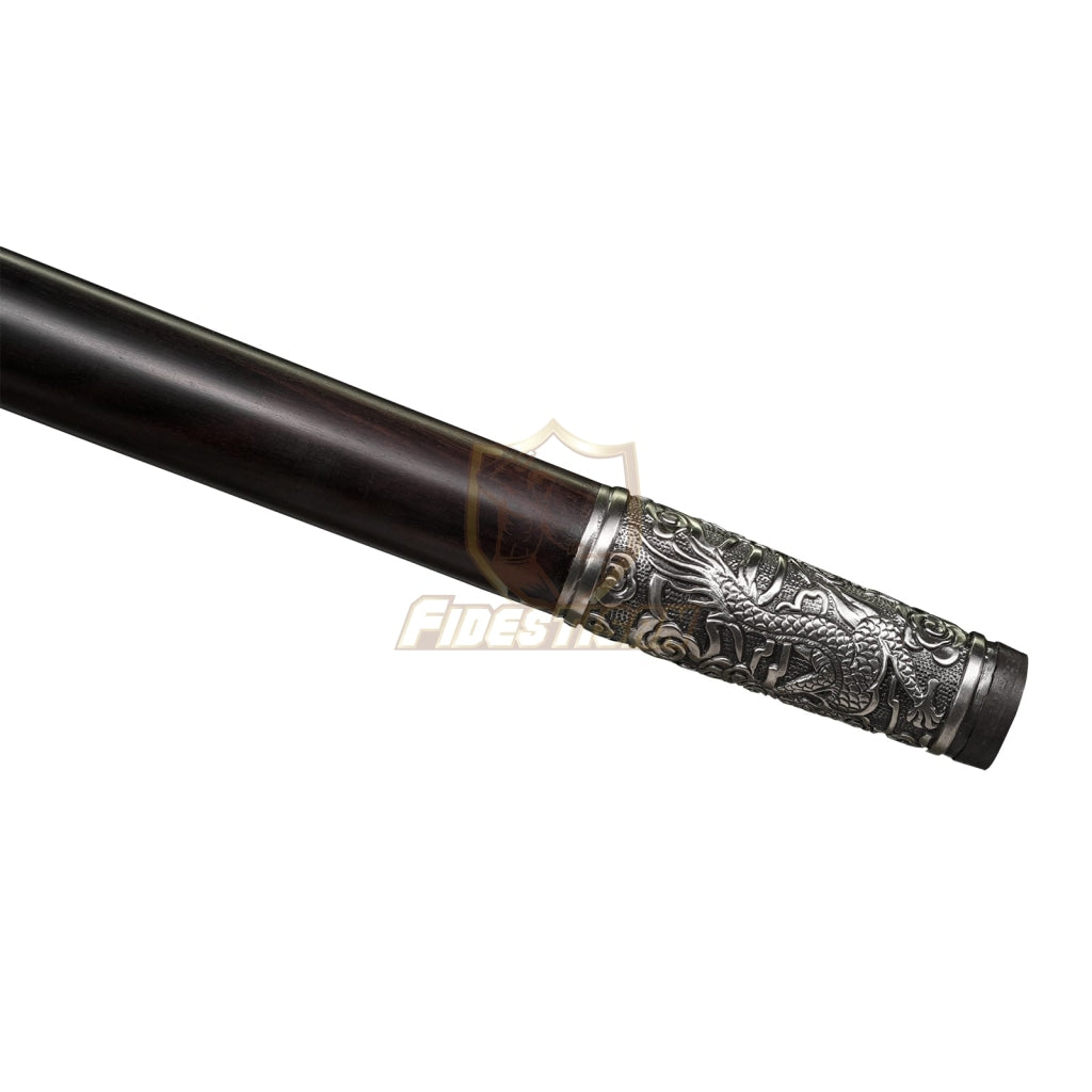 Opcn305 Dragon Theme 36Inch Walking Sticks Sword Damascus Steel Rosewood Carving Hand White Copper