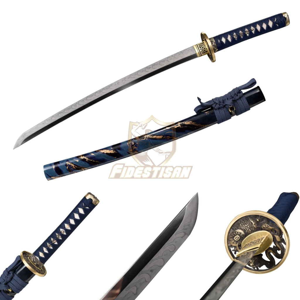 Real 28Inch Wakizashi T10 Blade Clay Tempered Tsuchioki Japanese Samurai Katana Sword Full Tang